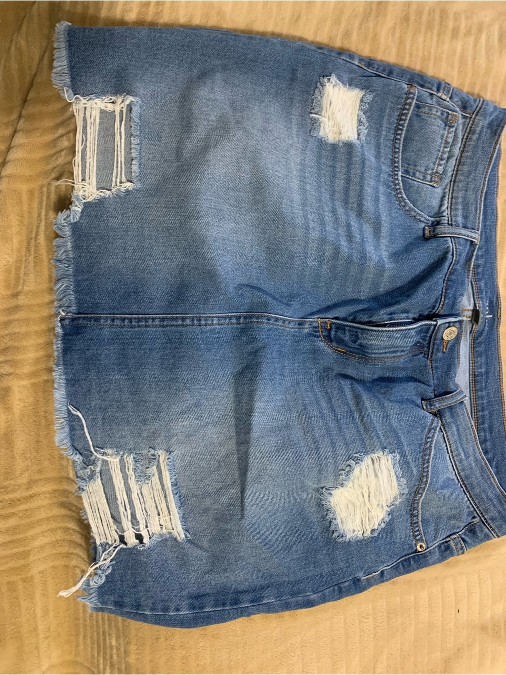 Old Navy Light Blue Distressed Denim Mini Skirt